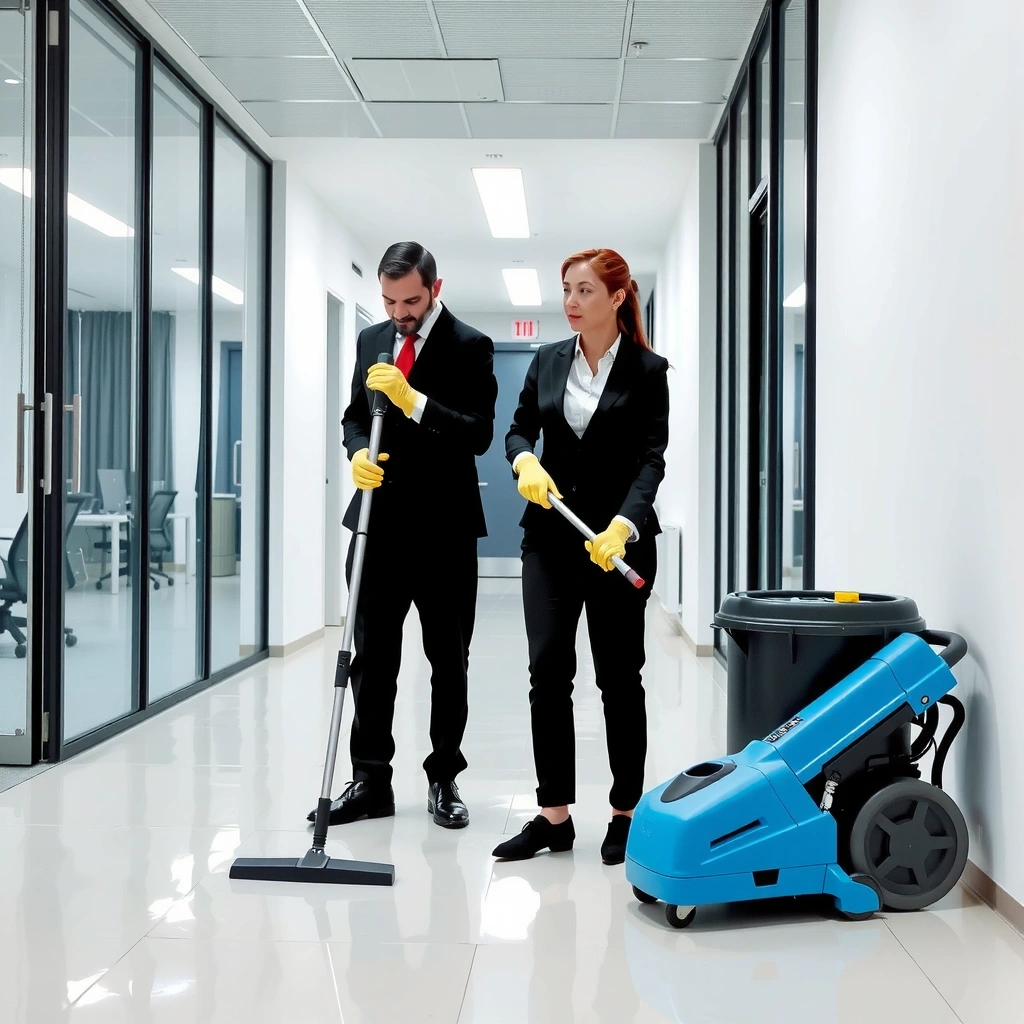 Professional office cleaning team